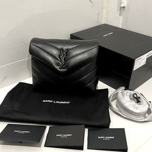 YSL Loulou Toy strap bag in quilted ‘Y’ leather - Black Leather with Black HW